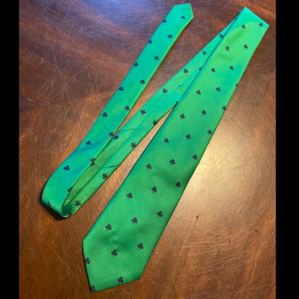Barbour Bright Green Tie with Clover Motif